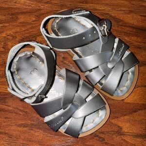 Salt Water Sandals by Hoy - Metallic Gray Kids Sandals
